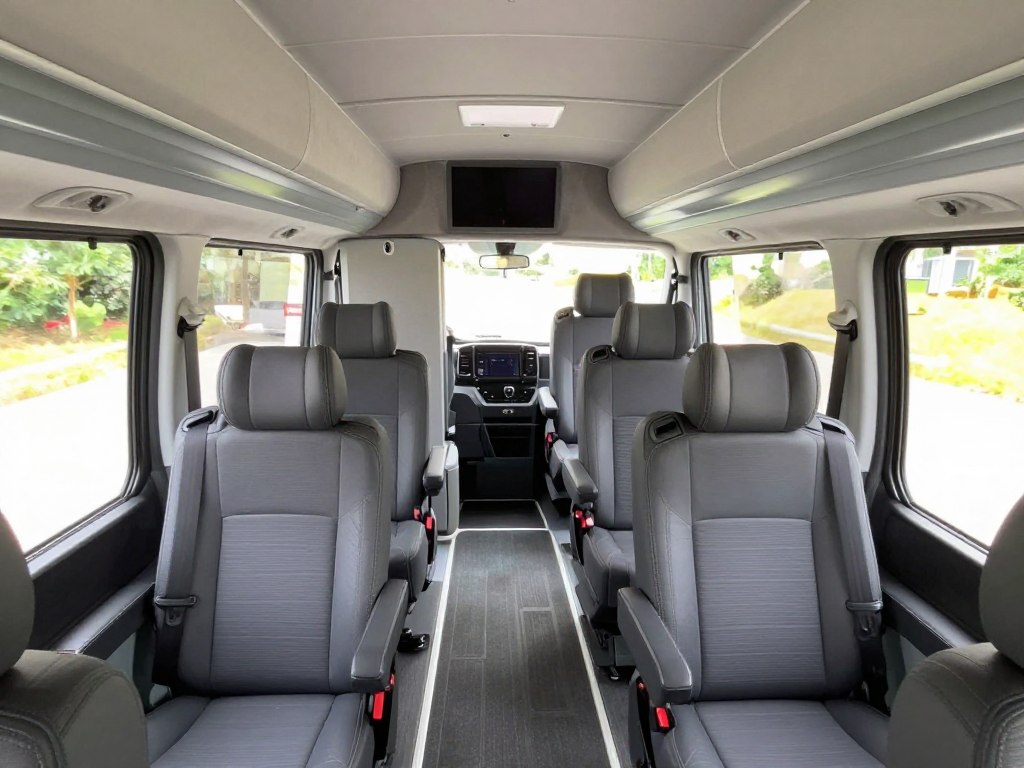 ภายในรถตู้ Commuter สำหรับบริการเช่ารถตู้อุบล
